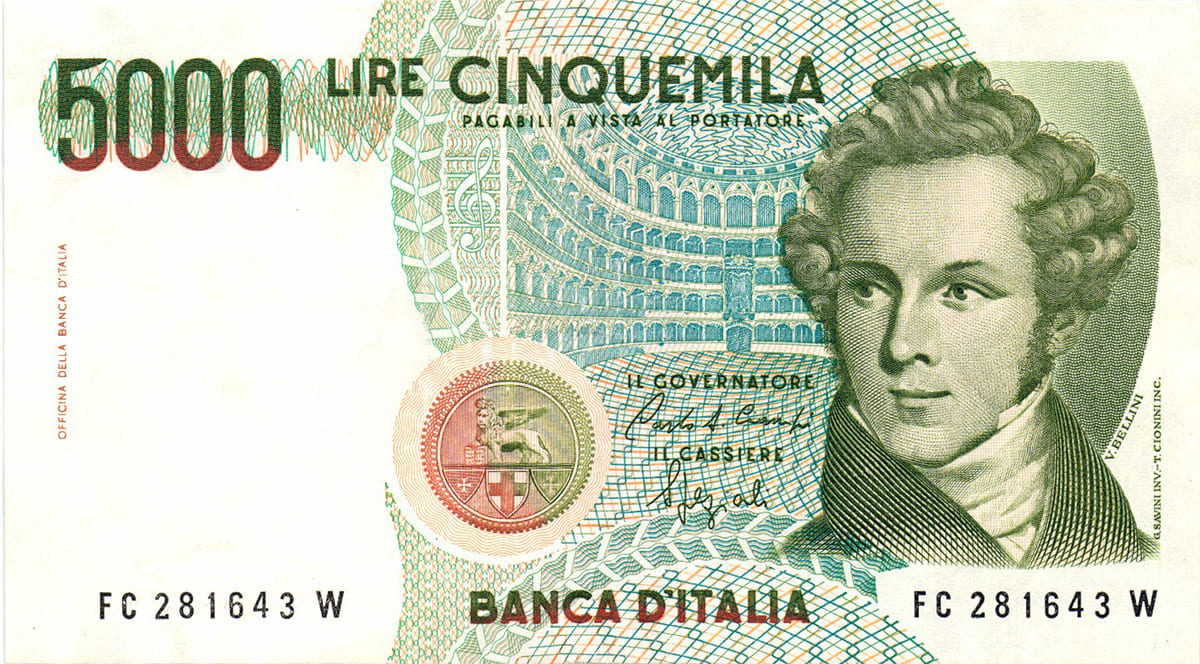 5000 лир 1985. Италия